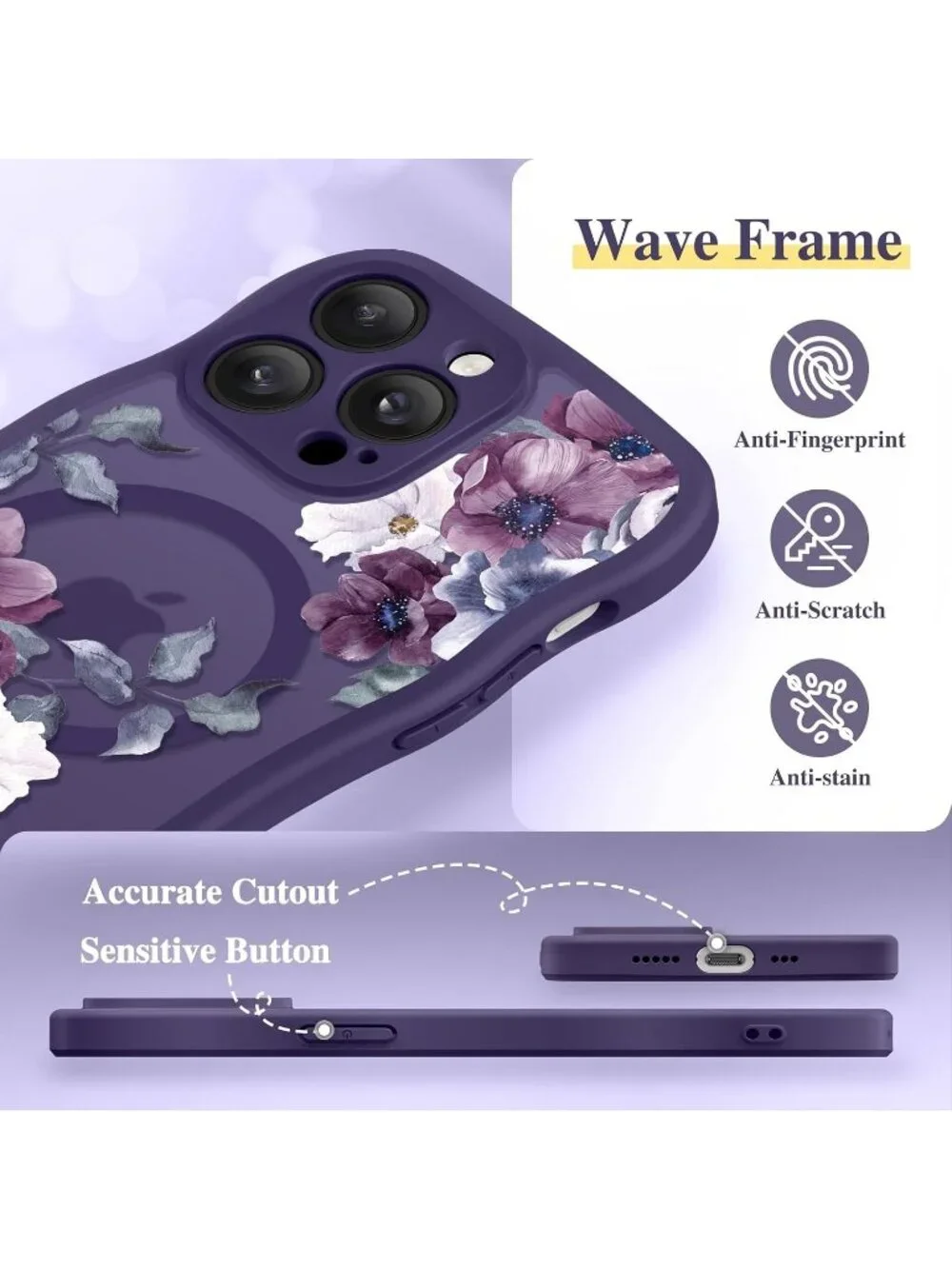 iPhone 14 Pro Morning Glory/Deep Purple Compatible with Translucent Case